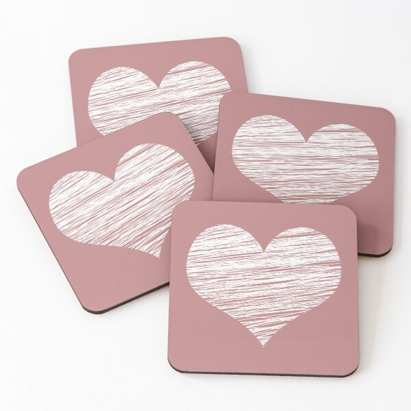 Item preview, Scribbled Heart valentine's day in white and pastel pink designed and sold by Violet Treasures.