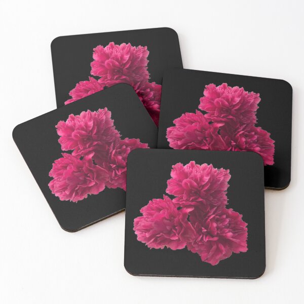 Item preview, Hot Pink Peonies in Full Bloom Close-up on Black  designed and sold by InalterataArt.