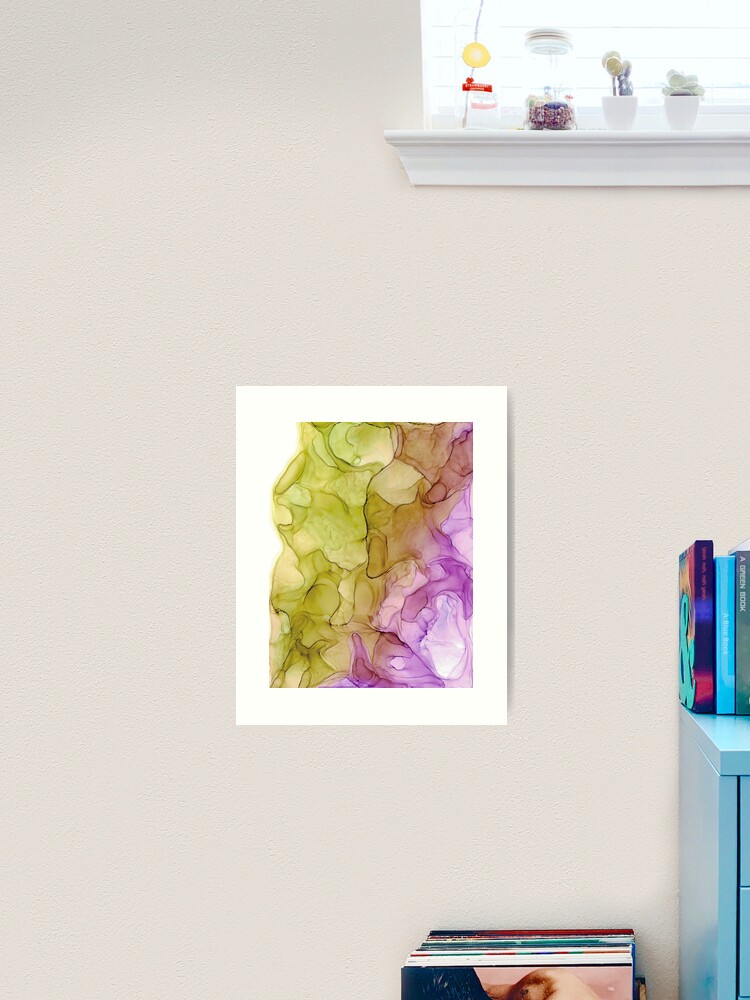 Green Purple Abstract 131 Alcohol Ink Painting by Herzart Art Print for  Sale by herzart