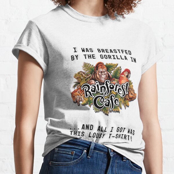 Kleding Unisex kinderkleding Tops & T-shirts T-shirts T-shirts met print Adult S Vintage 90's Rainforest Cafe Krokodil Tshirt Glow in the Dark 