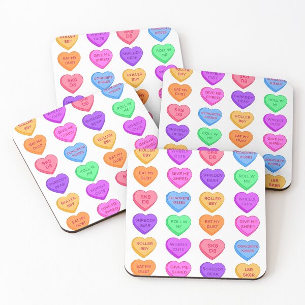 Item preview, Roller Skater Conversation Heart Candy Valentines Day Pattern designed and sold by Hotanist.