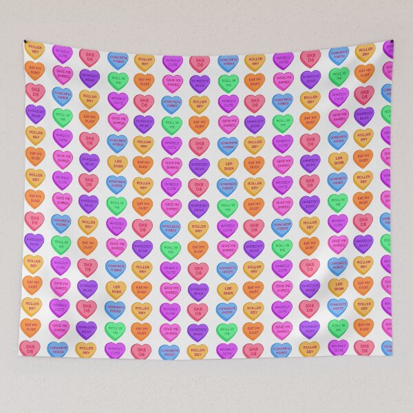 Item preview, Roller Skater Conversation Heart Candy Valentines Day Pattern designed and sold by Hotanist.