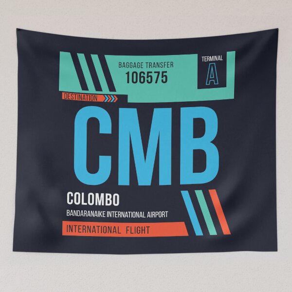 Item preview, Colombo (CMB) Airport Code Baggage Tag designed and sold by SLAG-Creative.