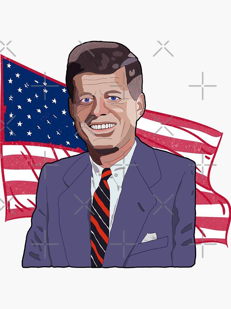 Pegatina Ilustración De Dibujos Animados De John F Kennedy Cartoon Usa De Vaniniluxury Redbubble 