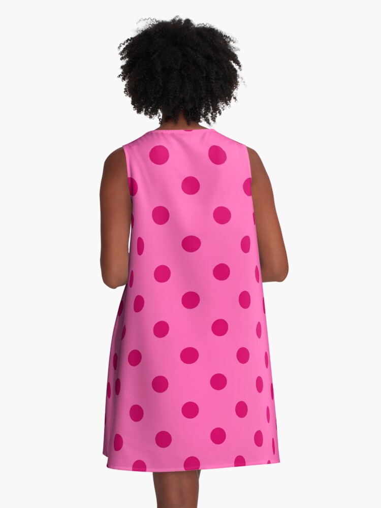 Pink fashion dress with black spots