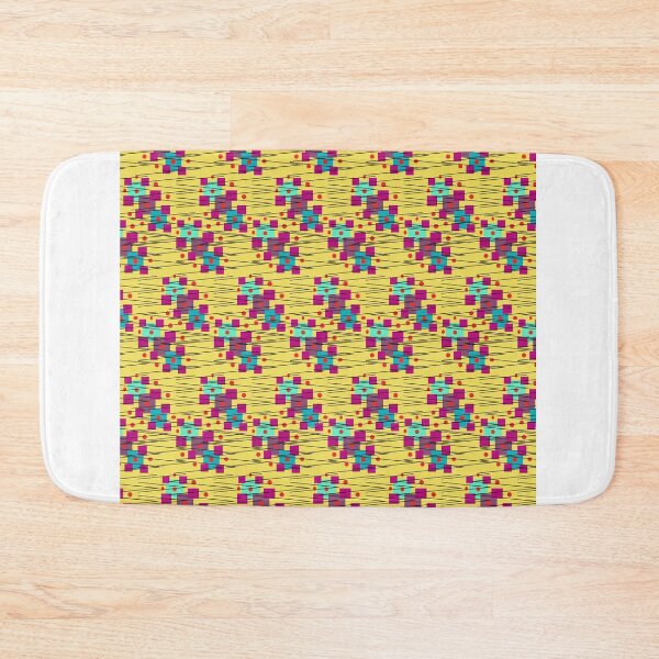 Item preview, geometric pattern magenta and yellow pillow designed and sold by KIKOOSTORE.