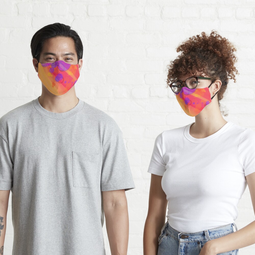 Purple Halftone Bubbles Mask