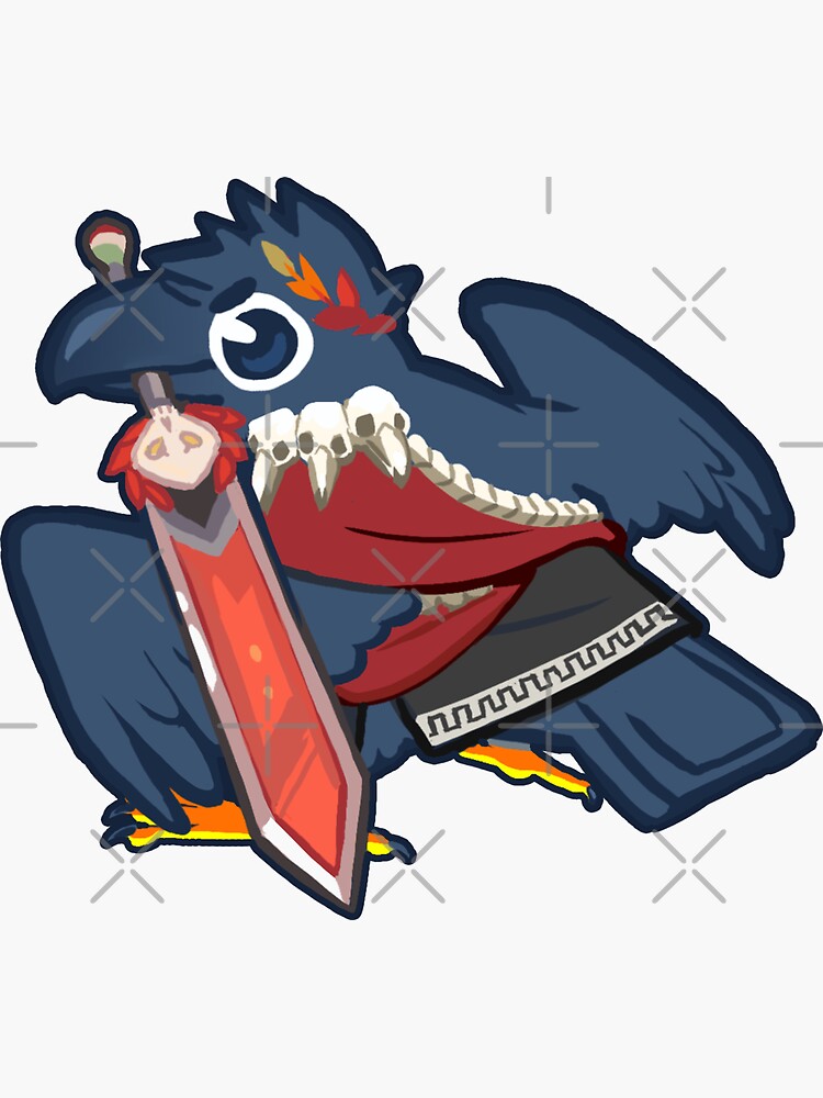 Thumbnail 3 of 3, Sticker, Zagreus, Son of Hades (as a Crow) designed and sold by Sabtastic.