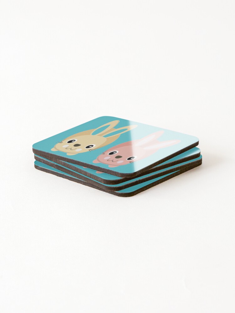 Thumbnail 4 of 5, Coasters (Set of 4), Two Rabbits designed and sold by customgiftstore.