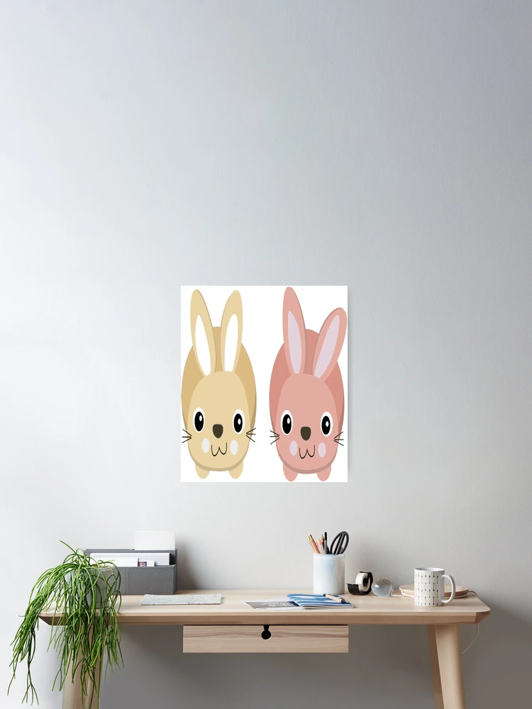 Thumbnail 2 of 3, Poster, Two Rabbits designed and sold by customgiftstore.