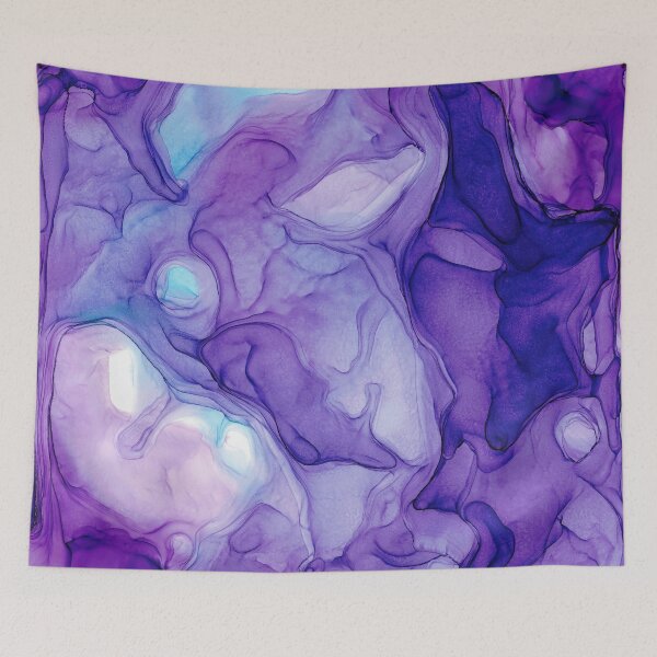 Item preview, Purple and Blue Abstract 131 Alcohol Ink Painting by Herzart designed and sold by herzart.