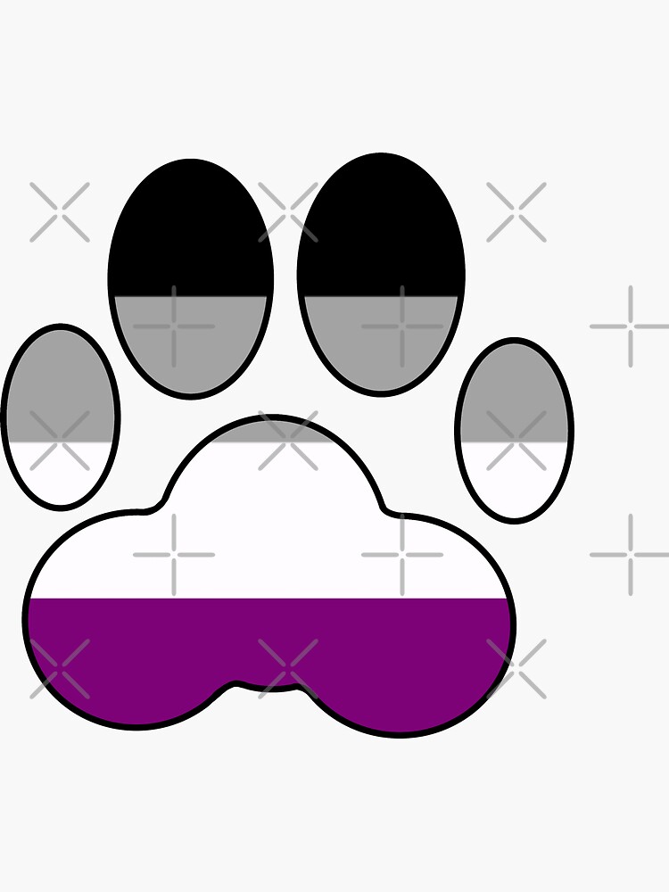 Lgbt Pride Paws Asexual Sticker For Sale By Echoskyart Redbubble