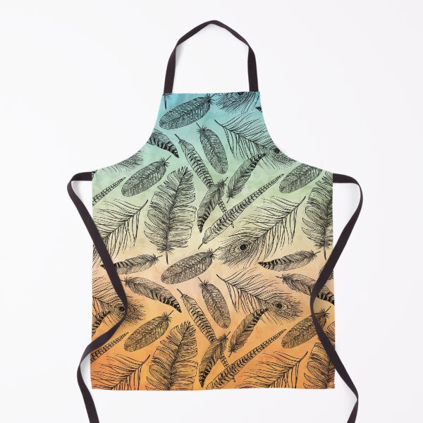 Item preview, Boho Feathers Peach Teal Yellow designed and sold by WildHoneyDesign.