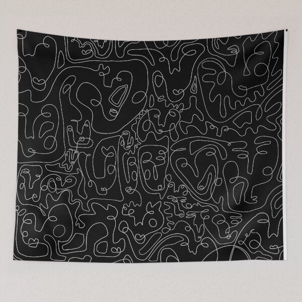 Item preview, one line face black and white designed and sold by livinfull.