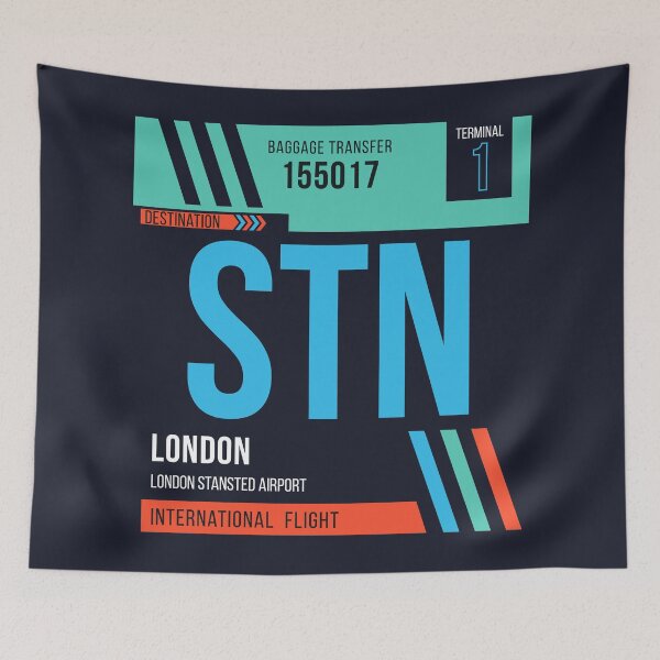 Item preview, London Stansted (STN) Airport Code Baggage Tag designed and sold by SLAG-Creative.