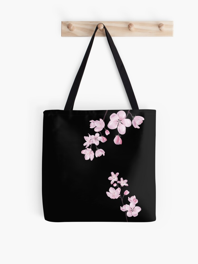 Sakura Flower Cherry Blossom Print Leather Tote Bag