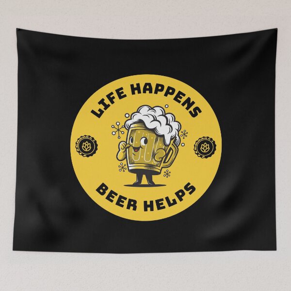 Item preview, Life Happens Beer Helps | Beer love designed and sold by Petra Becker.