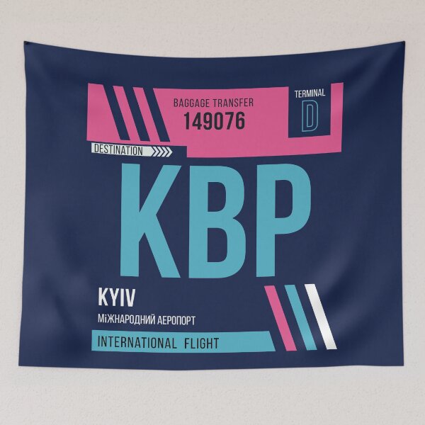 Item preview, Kyiv (KBP) Airport Code Baggage Tag designed and sold by SLAG-Creative.