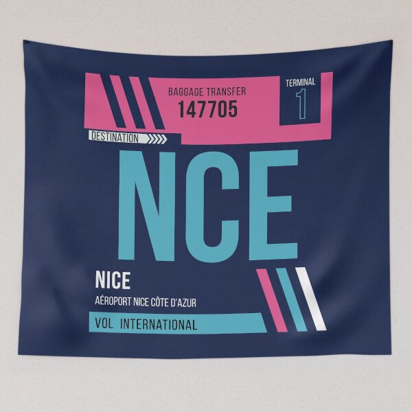 Item preview, Nice (NCE) Airport Code Baggage Tag designed and sold by SLAG-Creative.