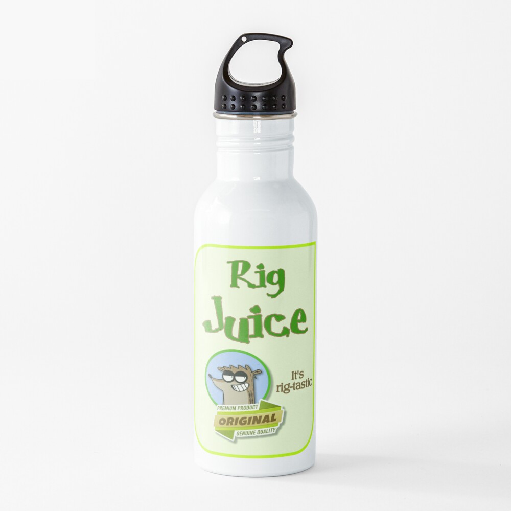 Rig Juice Brand Label Funny Rigby Creation Water Bottle