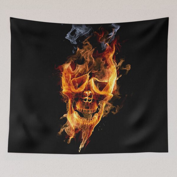 Item preview, Flaming And Smoking Skull designed and sold by TopMerchz.