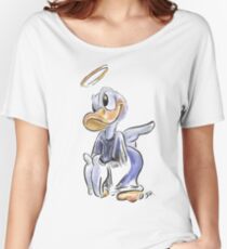 Charcoal and Oil - Angel Donald Duck Women's Relaxed Fit T-Shirt