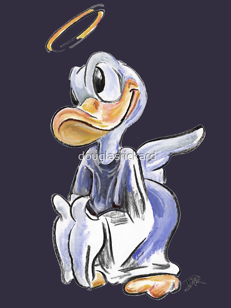 Charcoal and Oil - Angel Donald Duck by douglasrickard