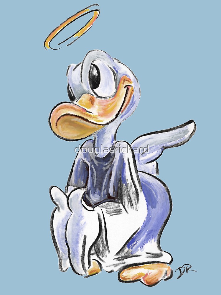Charcoal and Oil - Angel Donald Duck by douglasrickard