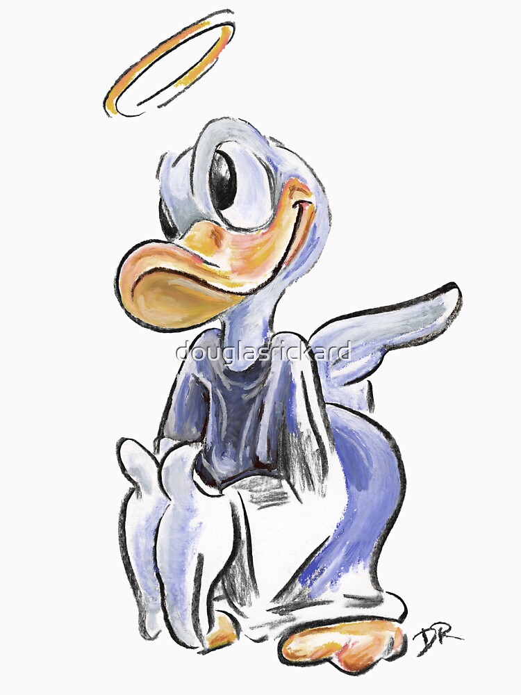 Charcoal and Oil - Angel Donald Duck by douglasrickard