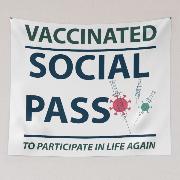 Item preview, Vaccinated - Social Pass - Vaccine - Vaccination - Club Pub  designed and sold by Rami Khalifah.