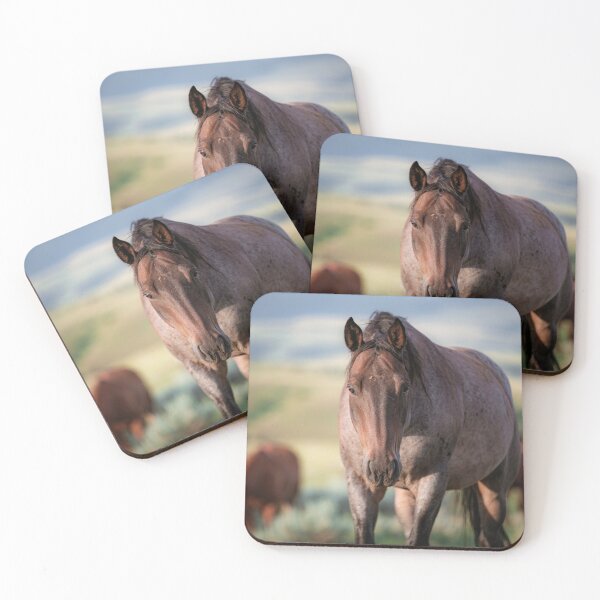 Item preview, Bay roan western horse looking at camera designed and sold by BerryvineImage.