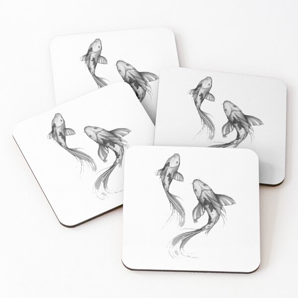 Item preview, Black and White Carp Fish Print designed and sold by AMS-ART.