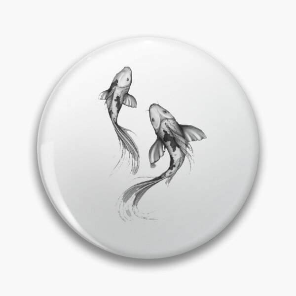 Item preview, Black and White Carp Fish Print designed and sold by AMS-ART.