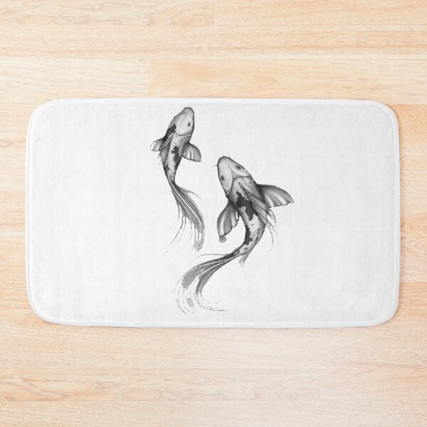 Item preview, Black and White Carp Fish Print designed and sold by AMS-ART.