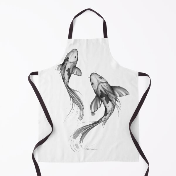 Item preview, Black and White Carp Fish Print designed and sold by AMS-ART.