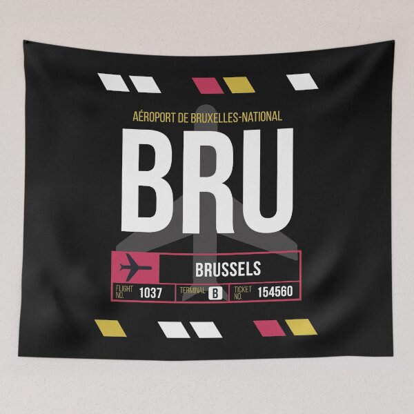 Item preview, Brussels (BRU) Airport Code Baggage Tag designed and sold by SLAG-Creative.
