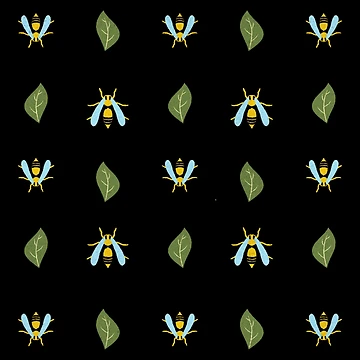 Artwork thumbnail, Bees Spring Pattern by joabaj