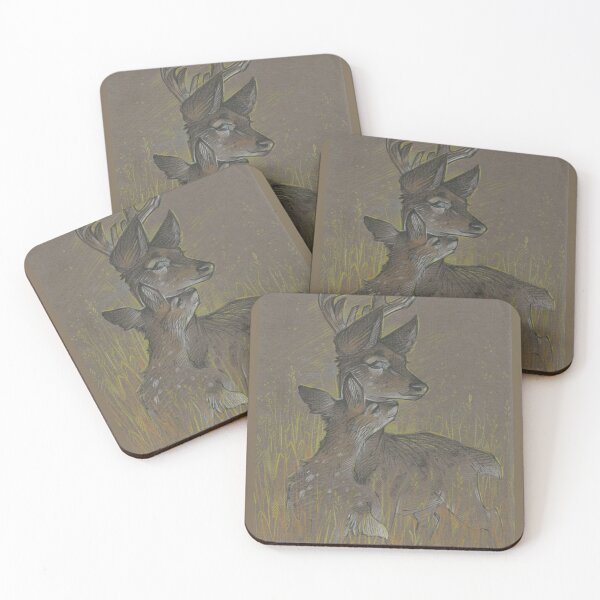 Item preview, Deer family cuddling fawn tender designed and sold by Taski-Guru.