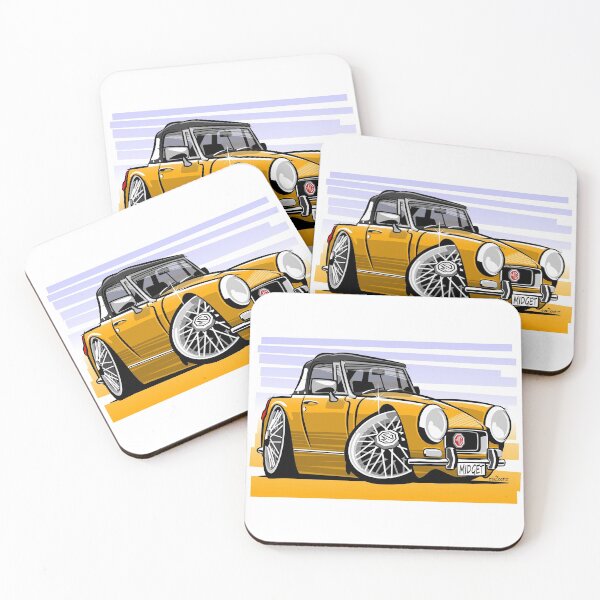 Item preview, MG Midget RWA mk3 caricature bronze yellow designed and sold by car2oonz.
