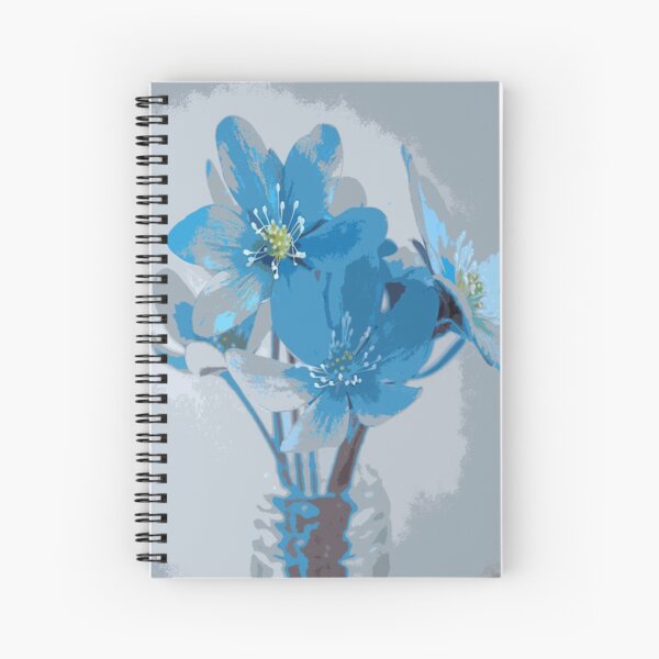 Blue spring flower Floor Pillow, Throw Pillow, Poster, Wallpaper, Card and Shirt. iPad Case & Skin, backpack Spiral Notebook