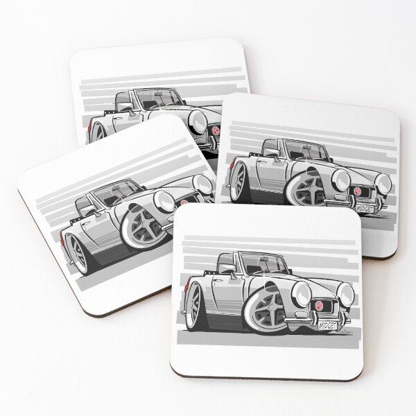 Item preview, MG Midget RWA mk3 caricature white designed and sold by car2oonz.