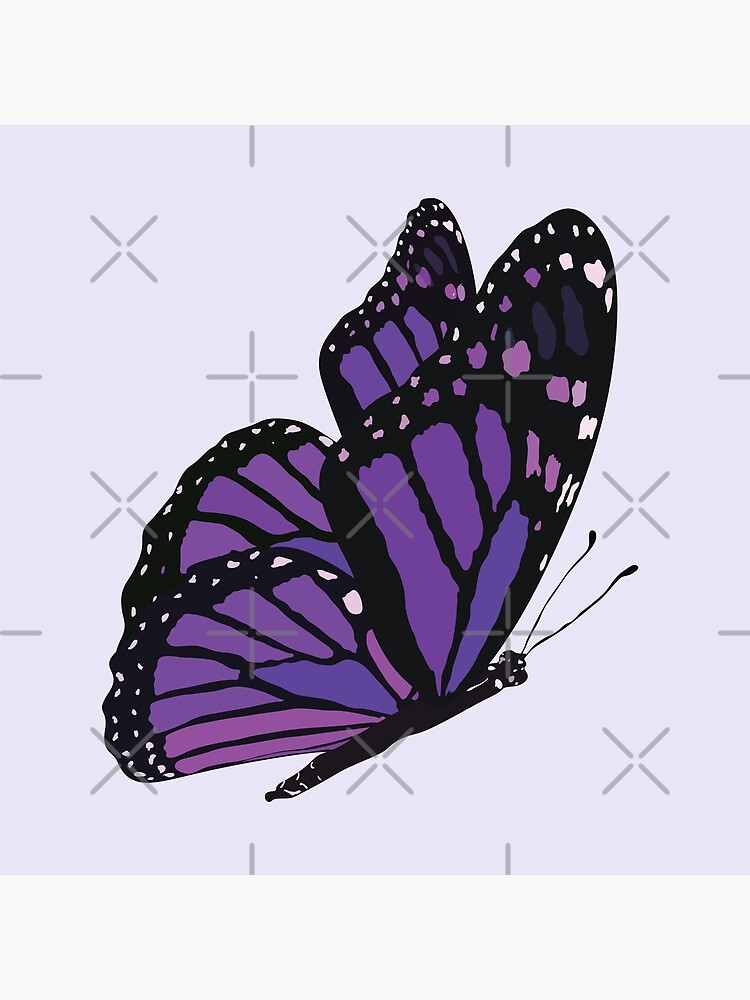 "purple butterfly emoji " Art Print by KLINESTORE Redbubble