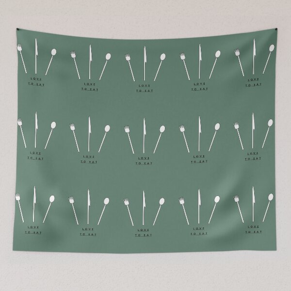 Item preview, Love To Eat Words With Knife Fork and Spoon designed and sold by DesignsByMuriel.