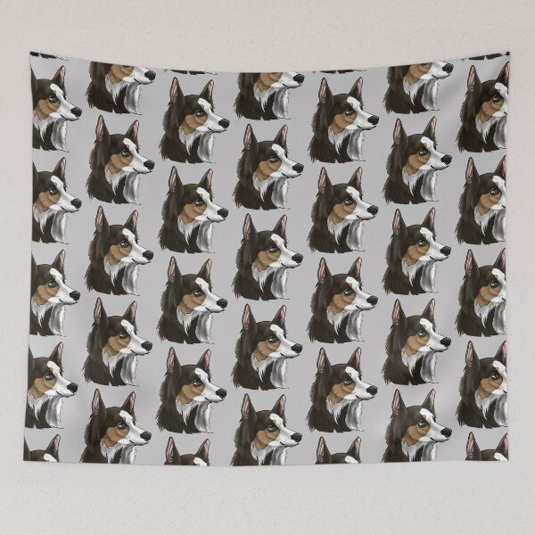 Item preview, Brown Tricolor Border Collie bust designed and sold by GnomelyDragon.