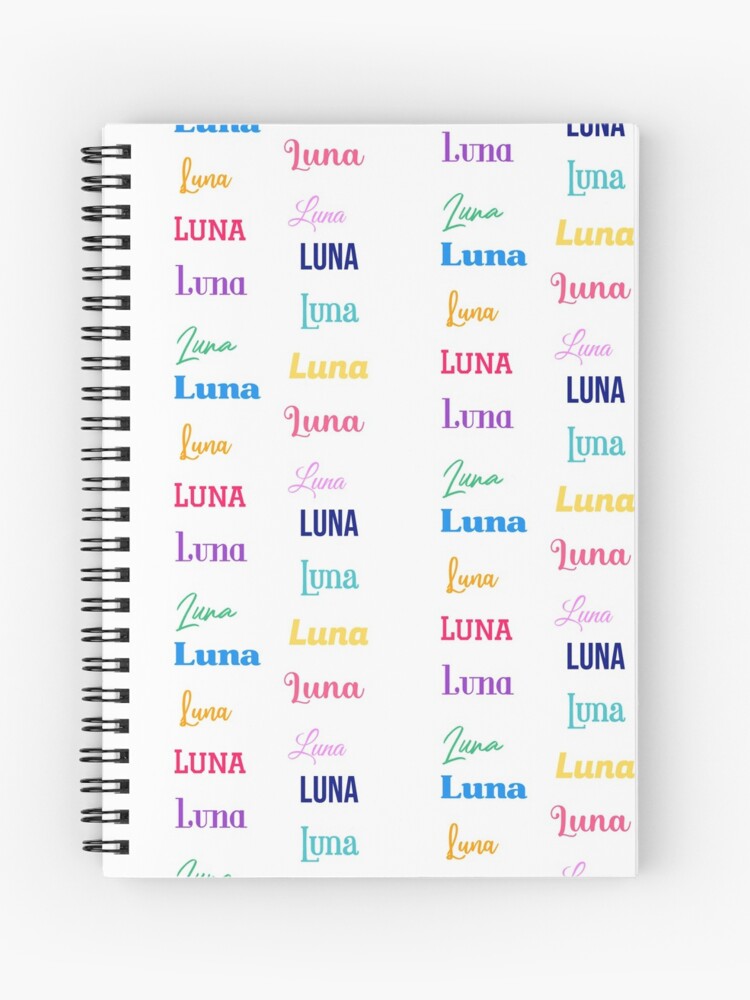 Cuaderno de espiral «Luna - Nombres para bebés únicos para niñas - Regalo  personalizado para ella -» de Aquacolorful | Redbubble