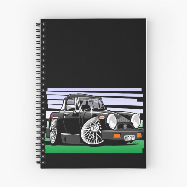 Artikelvorschau, MG Midget 1500 Karikatur schwarz US spec entworfen und verkauft von car2oonz.