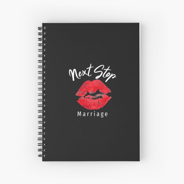 Next Stop Marriage Kiss Mark Design Spiral Notebook