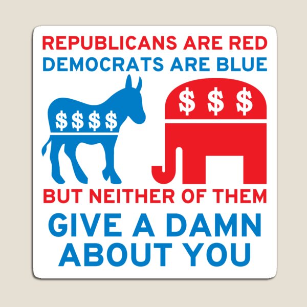 New #2 Different Democrat & Republican Party design Multi-Color 1" Magnets 