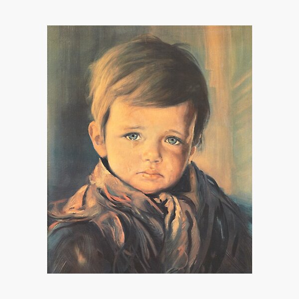 Item preview, Crying boy cursed painting.  designed and sold by Princifer.
