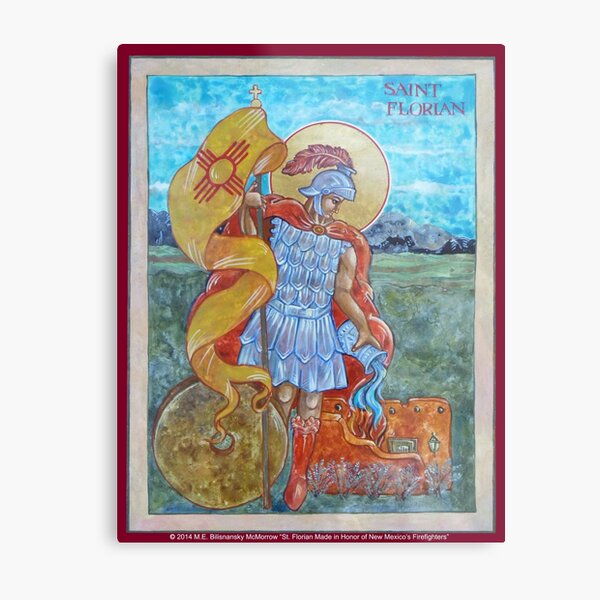 St. Florian Icon - Patron Saint of Firefighters. Metal Print